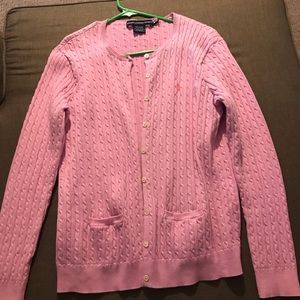 Powder pink polo cardigan